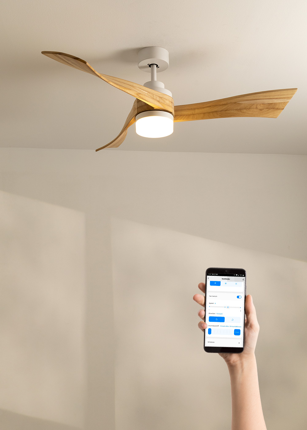 Ventilatori da soffitto con luce e telecomando silenzioso - Create