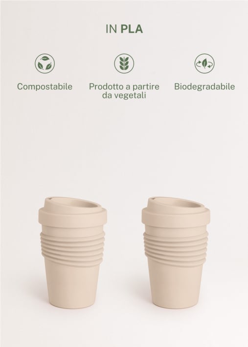 KITCHENWARE OUTDOOR ECO - Bicchiere con coperchio per caffè in materiale riciclato
