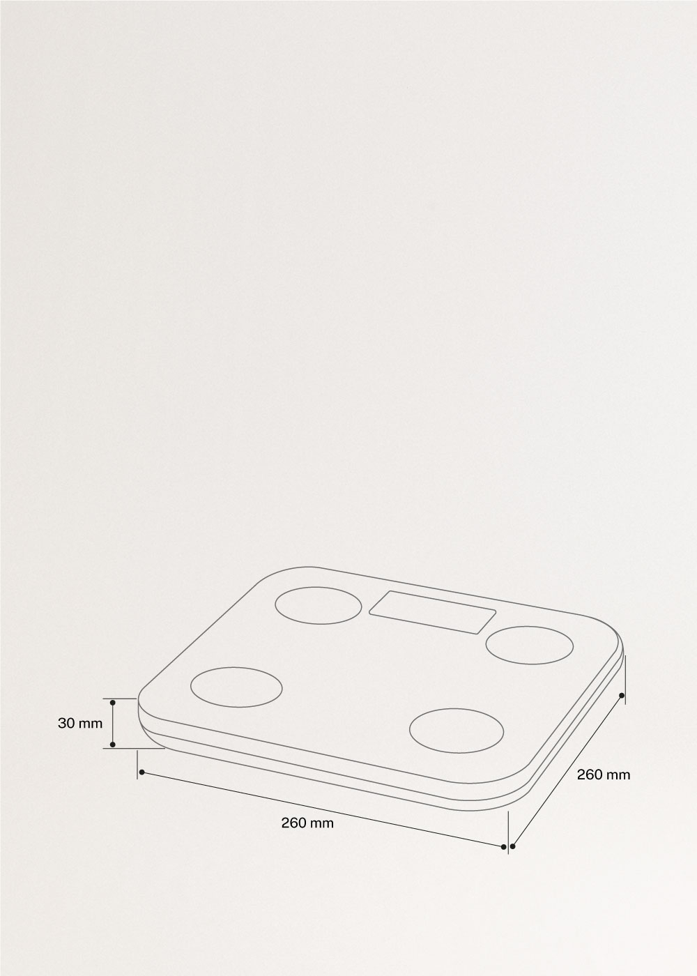 BALANCE BODY BAMBOO SMART - Bilancia da bagno impedenziometrica in bambù, medidas foto vertical