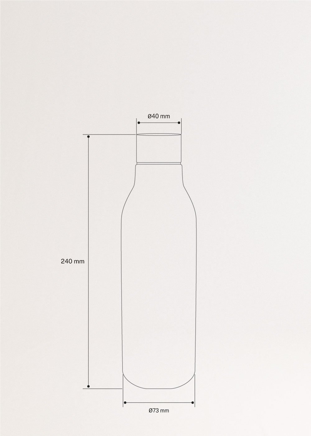 BOTTLE STUDIO - Bottiglia termica in acciaio inossidabile da 550 ml, medidas foto vertical