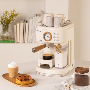 THERA RETRO PRO - Macchina Per Caffè Espresso Semiautomatica Da 20 Bar Bianco Sporco