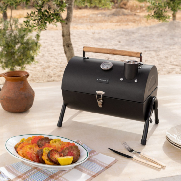 Barbecue Affumicatore CREATE SMOKEY COMPACT | Acciaio Inox Portatile | Controllo Temperatura | Leggero E Facile Da Trasportare