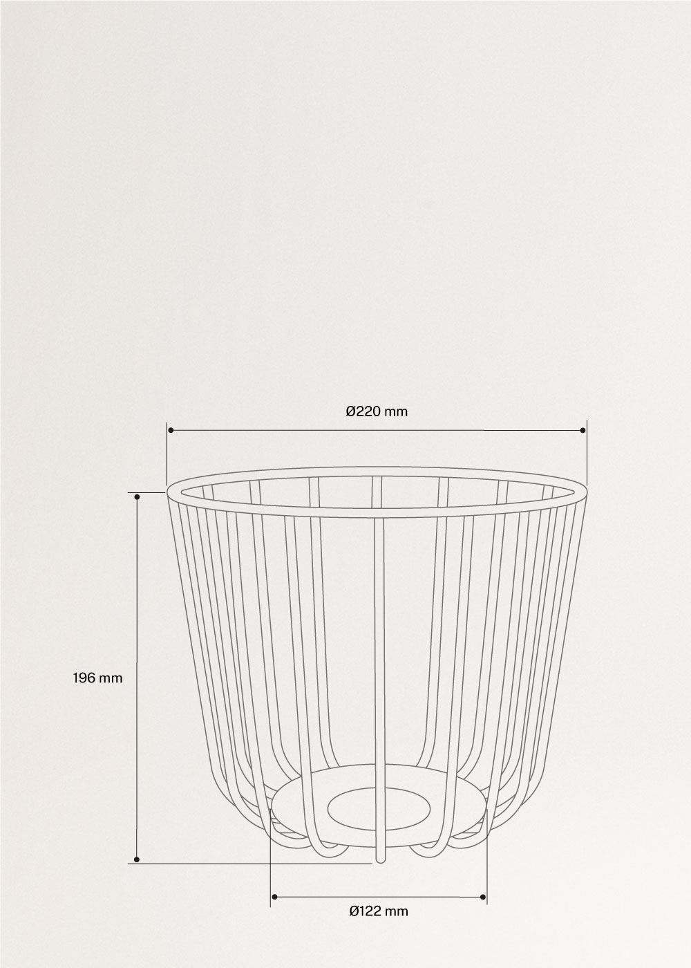KITCHENWARE STUDIO - Cestini in filo metallico con base antiscivolo, medidas foto vertical