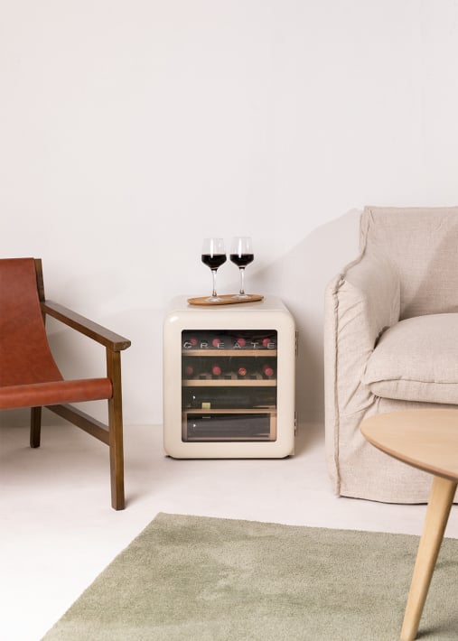 WINECOOLER RETRO - Raffreddatore di vino elettrico in stile retrò per 12, 45 o 76 bottiglie