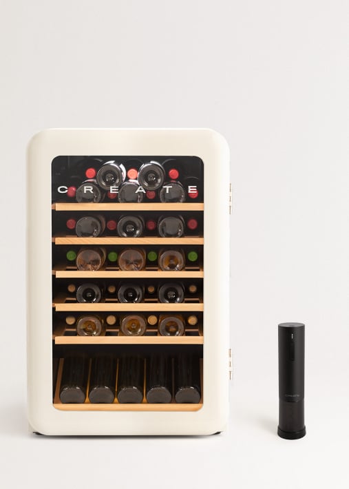 WINECOOLER RETRO - Raffreddatore di vino elettrico in stile retrò per 12, 45 o 76 bottiglie