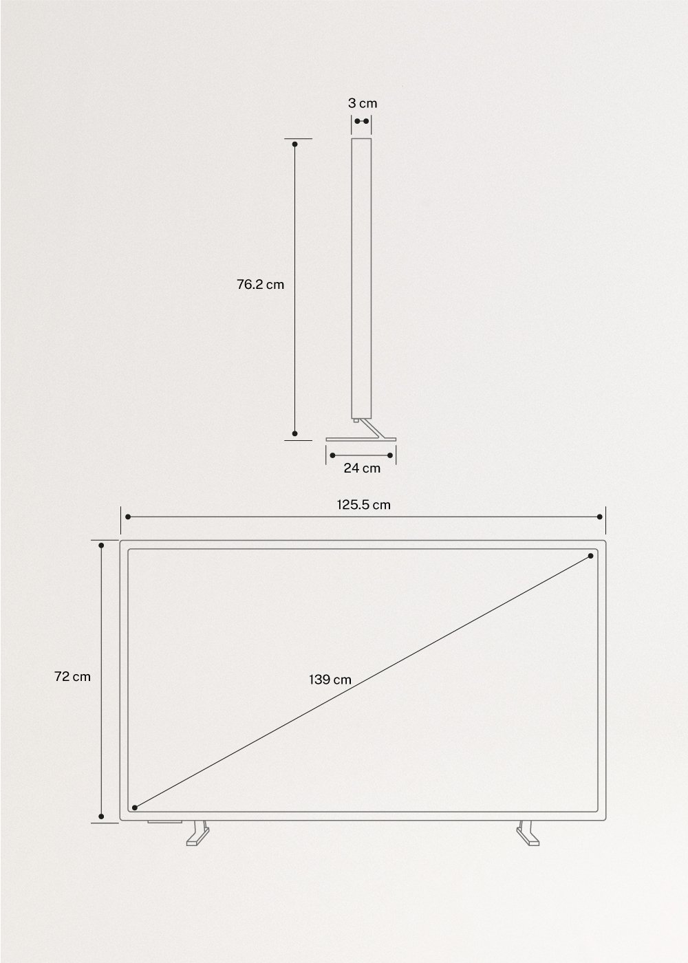 TV ART MATTE - TV Smart QLED 4K con schermo antiriflesso e galleria d'arte, medidas foto vertical