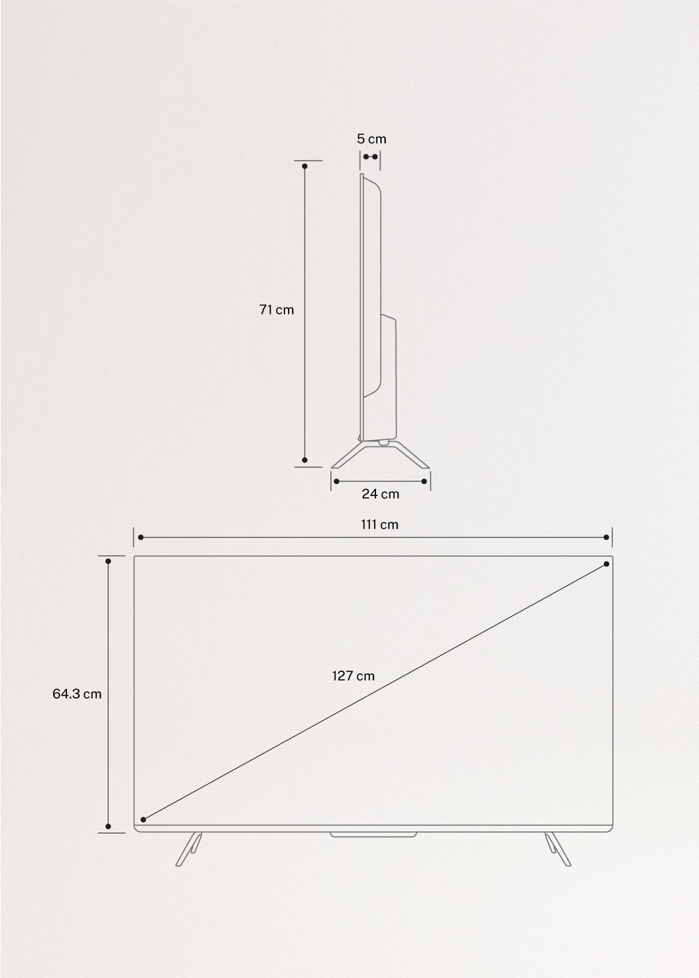 TV COLOR STUDIO - TV Smart QLED 4K con schermo antiriflesso e cornice colorata, medidas foto vertical