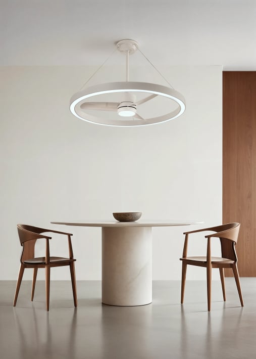 WIND HALO - Ventilatore da soffitto 36W silenzioso Ø108cm con anello luminoso LED