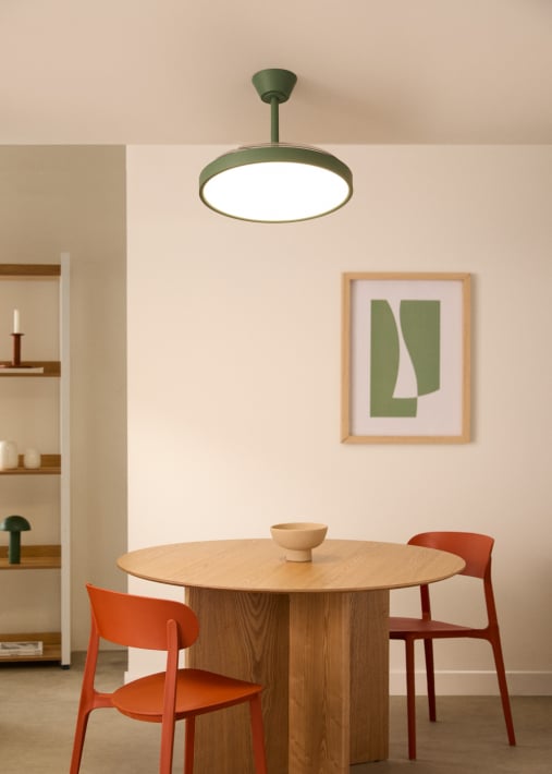 WIND CLEAR STUDIO - Ventilatore da soffitto 40W silenzioso con pale retrattili e luce LED, varie dimensioni