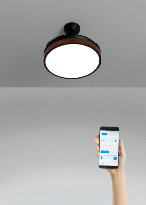 WIND CLEAR - Ventilatore da soffitto 40W silenzioso a pale retrattili con luce LED varie dimensioni