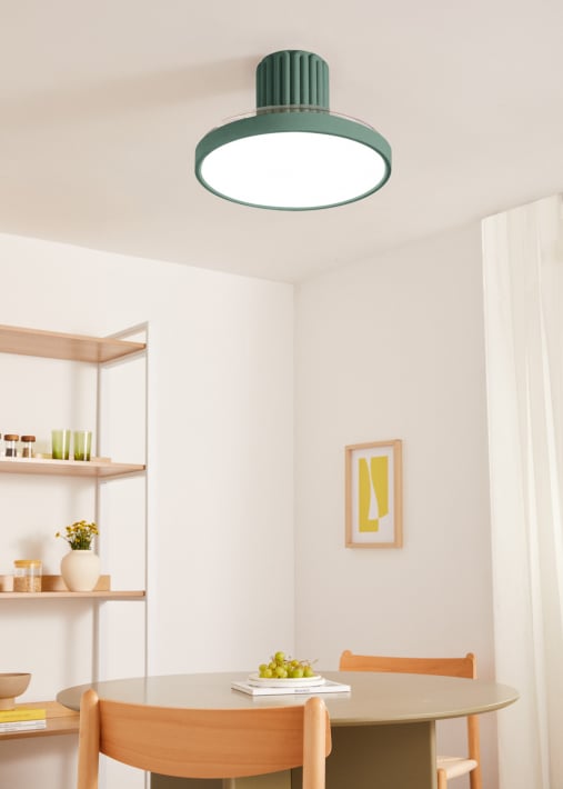 WIND CLEAR SCULPT - Ventilatore da soffitto silenzioso 40W Ø114 cm a pale retrattili con luce LED