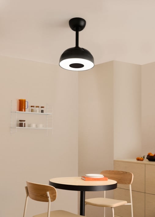 WIND CLEAR CUP - Ventilatore da soffitto 40W silenzioso Ø55cm a pale retrattili con luce LED