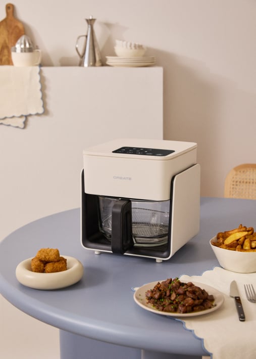 AIR FRYER STUDIO CRYSTAL - Friggitrice ad aria in vetro 4,2 L con vaporizzatore opzionale