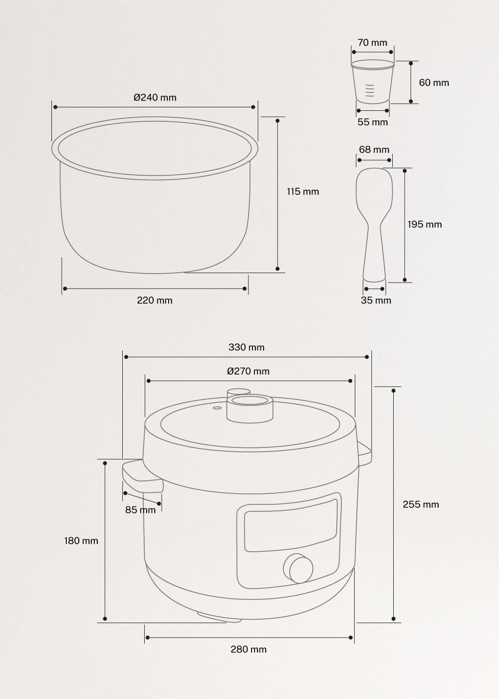 PRESSURE COOKER STUDIO - Pentola a pressione elettrica multifunzionale programmabile, medidas foto vertical