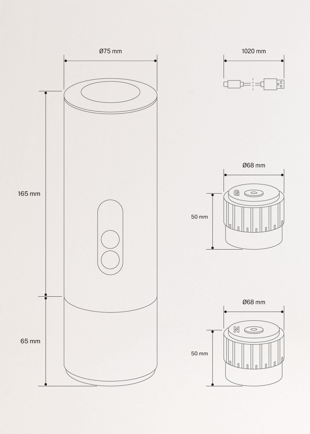 THERA MOVE - Macchina da caffè espresso portatile 15 bar per capsule e caffè macinato, medidas foto vertical