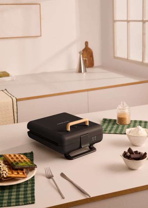 STONE STUDIO - Tostiera per panini, grill e waffle con piastre intercambiabili