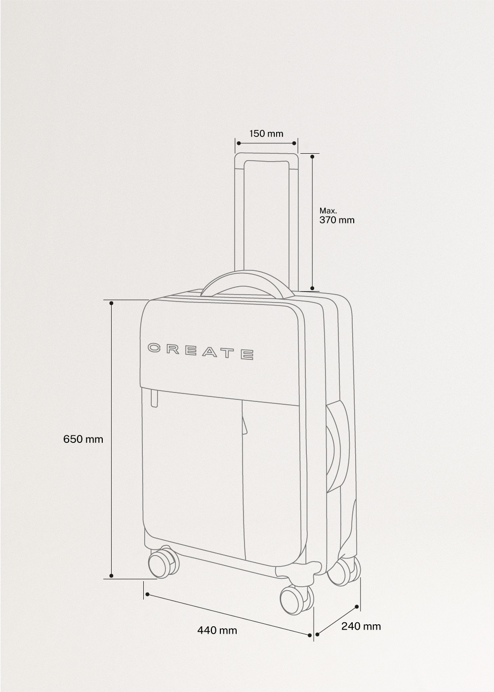 LUGGAGE STUDIO SOFT - Valigia morbida in poliestere con lucchetto TSA e ruote multidirezionali, medidas foto vertical