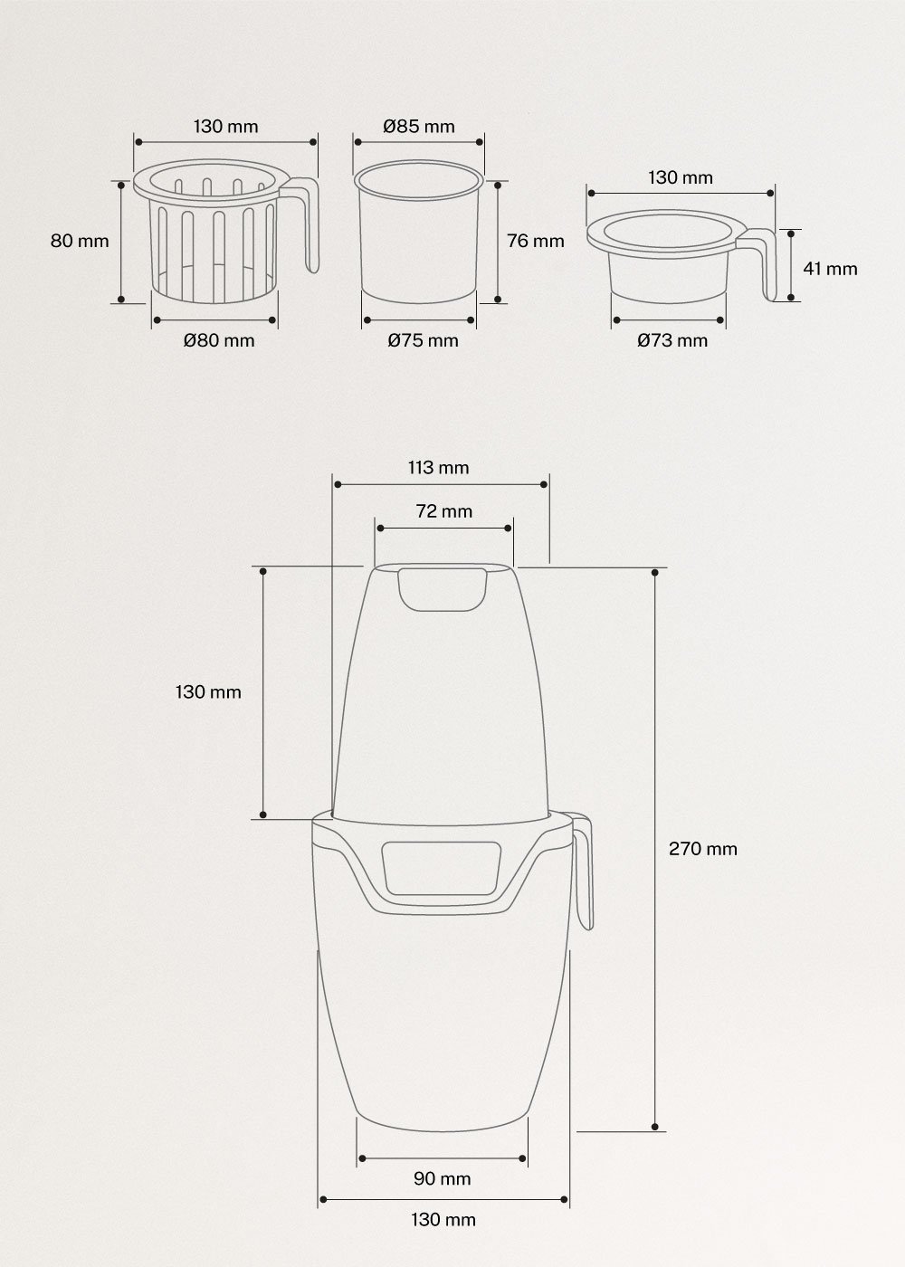 BABY BOTTLE WARMER - Scaldabiberon e sterilizzatore con funzione di cottura a vapore, medidas foto vertical