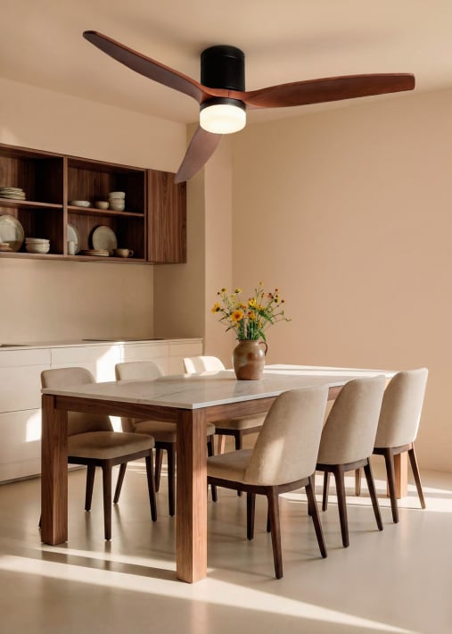 WIND CALM - Ventilatore da soffitto silenzioso da 40W con pale tecniche in ABS di varie dimensioni