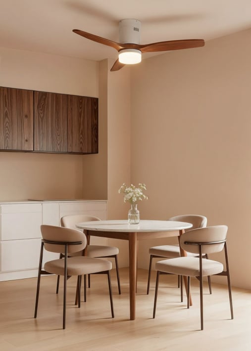 WIND CALM NATURAL WOOD - Ventilatore da soffitto 40W silenzioso 100% legno