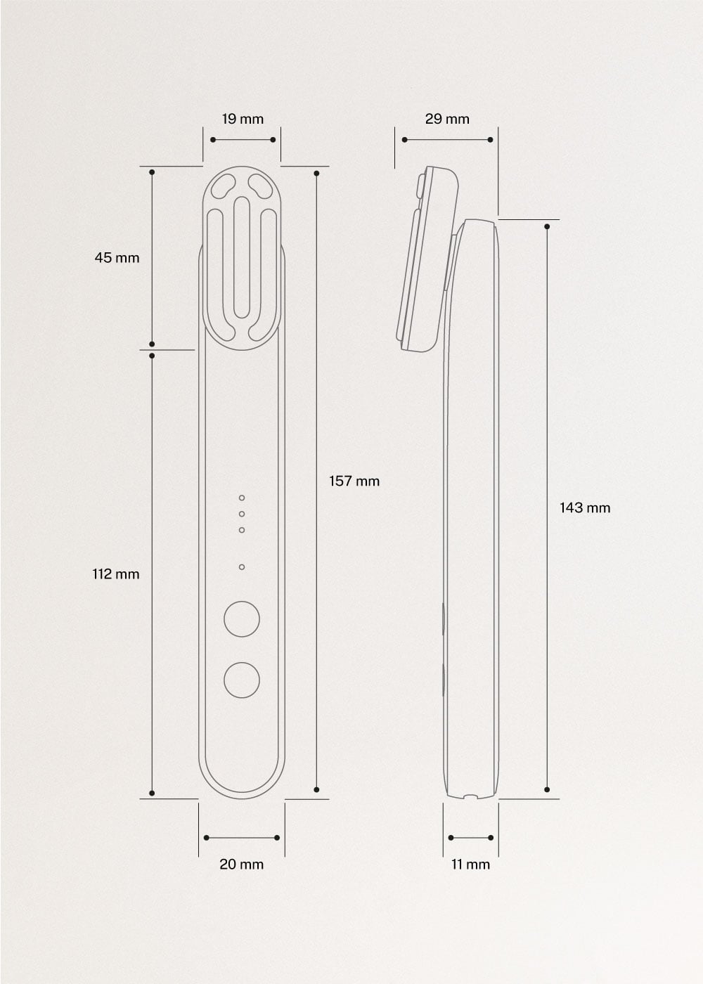 SKINCARE LED WAND 4 in 1 - Bacchetta facciale LED 4 in 1 con tecnologia EMS, medidas foto vertical
