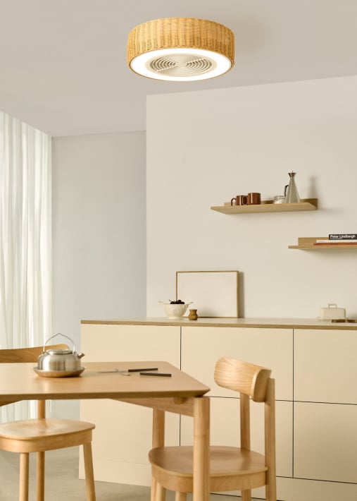 WIND CLEAR EASY - Ventilatore da soffitto silenzioso 40W Ø50 cm con pale nascoste e luce LED