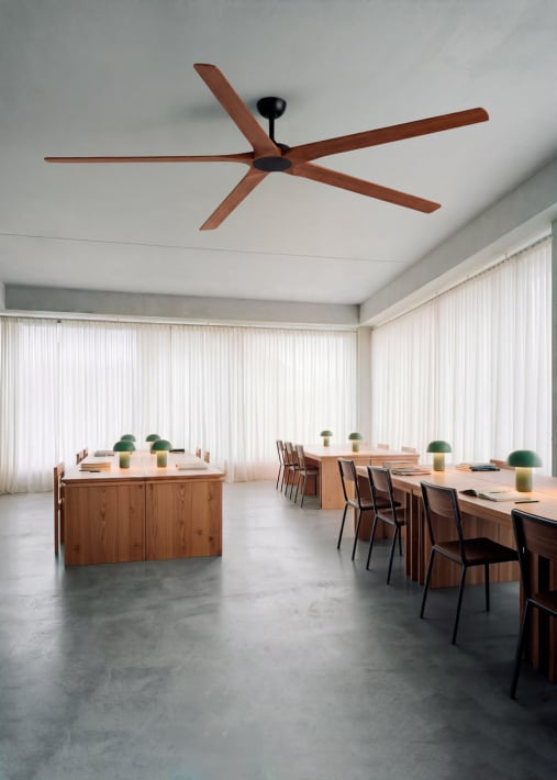 WIND INDUSTRIAL WOOD - Ventilatore da soffitto silenzioso da 40W in legno 100% naturale, diverse dimensioni