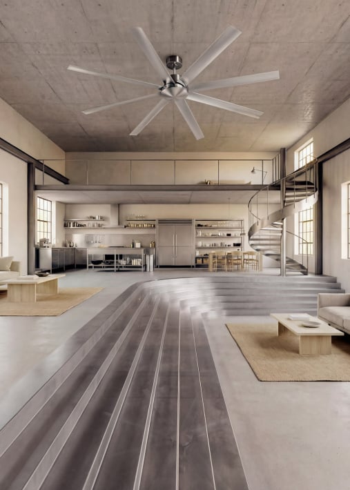 WIND INDUSTRIAL - Ventilatore da soffitto 40W silenzioso  disponibile in varie dimensioni