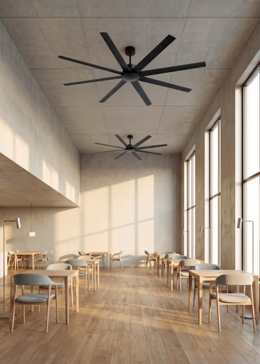 WIND INDUSTRIAL - Ventilatore da soffitto 40W silenzioso  disponibile in varie dimensioni