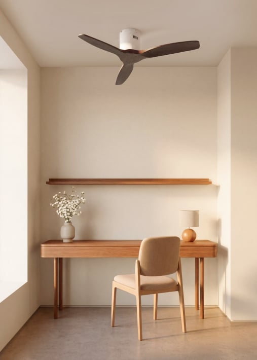 WIND CALM NATURAL WOOD - Ventilatore da soffitto 40W silenzioso 100% legno
