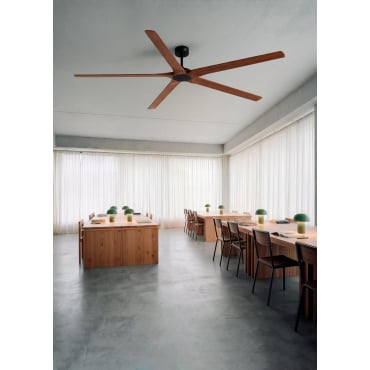 WIND INDUSTRIAL WOOD - Ventilatore Da Soffitto Silenzioso Da 40W In Legno 100% Naturale, Diverse Dimensioni Senza Luce