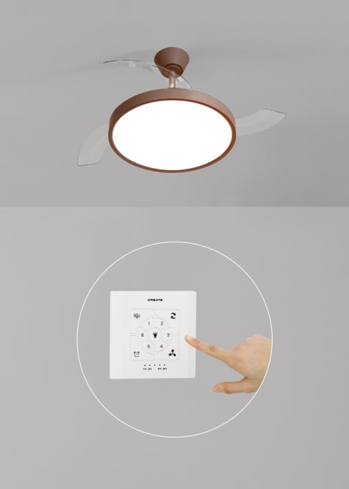 WIND CLEAR STUDIO - Ventilatore da soffitto 40W silenzioso con pale retrattili e luce LED, varie dimensioni