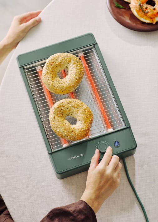 TOAST STUDIO FLAT - Tostapane orizzontale in acciaio inox con 3 resistenze