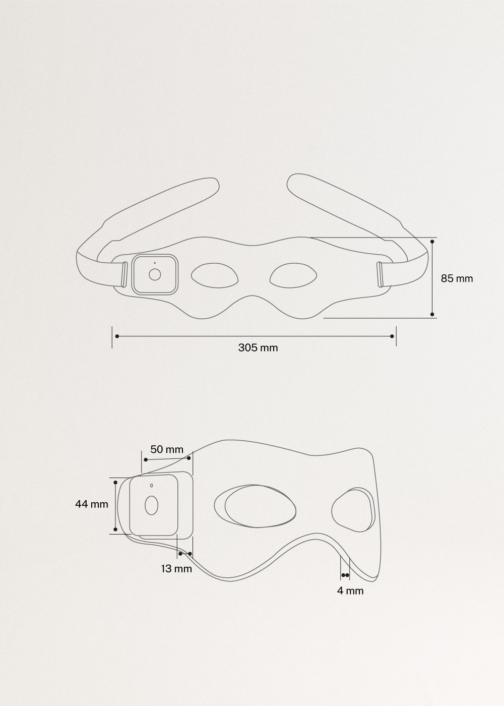 SKINCARE LED EYE MASK -  Maschera LED 4 in 1 per il contorno occhi, medidas foto vertical