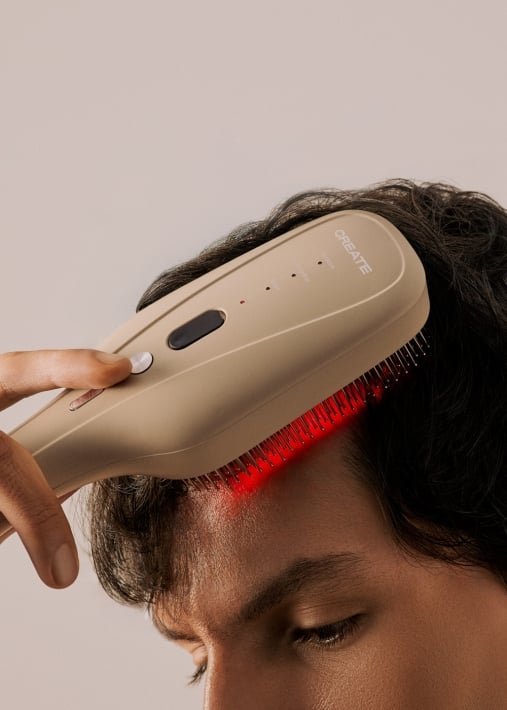 HAIRCARE LED BRUSH 4 in 1 - Spazzola per il trattamento dei capelli 4 in 1 con terapia LED, tecnologia ionica, EMS e laser LLLT