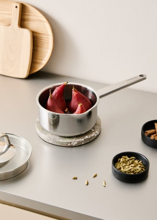 STEEL SAUCEPAN - Pentolino in acciaio inox a triplo strato con coperchio