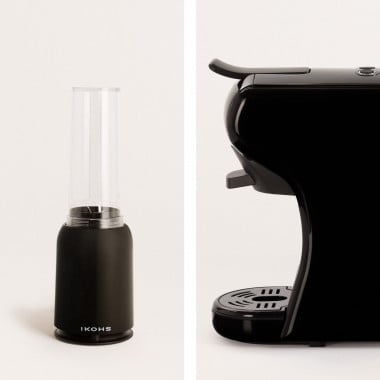 Acquista Pack POTTS Macchina da caffè Nera + MOI STUDIO Frullatore nero con bicchiere