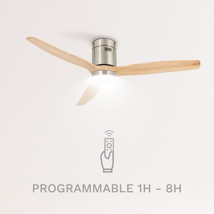 LIGHTCALM NICKEL - Ventilatore da soffitto reversibile con luce 40W DC , Immagine di galleria 6