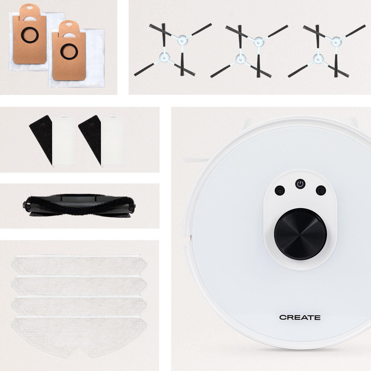 PACK - NETBOT LS27 Robot aspirapolvere Laser con base a svuotamento  automatico + Set ricambi completo - Create