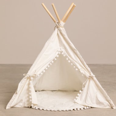 Acquista SKLUM - Cuccia a forma di tenda in legno di pino e cotone Pamy