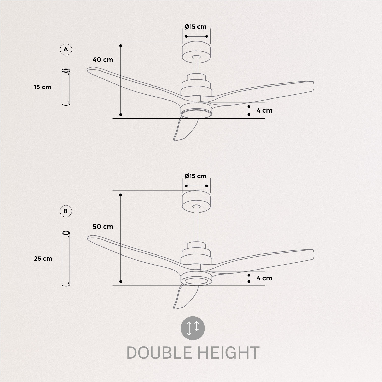 WINDSTYLANCE DC Ventilatore Da Soffitto 40W Silenzioso 132 Cm Create