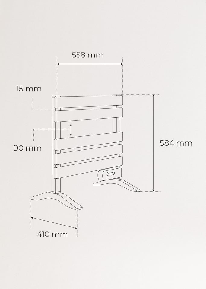 WARM TOWEL MINI - Scaldasalviette elettrico da pavimento o da parete 150W, Immagine di galleria 7