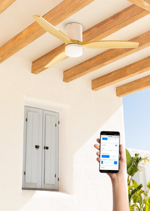 Acquista WIND CALM PATIO - Ventilatore da soffitto 40W da esterno Ø132 cm con luce LED da 15W