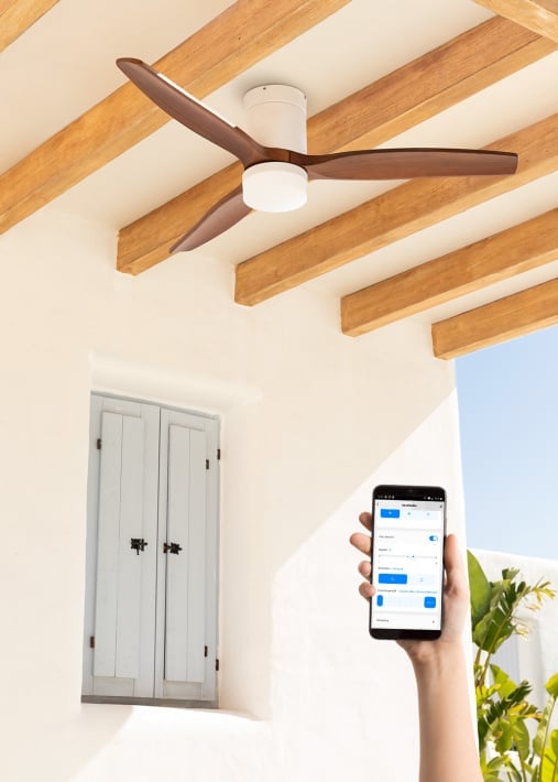 Acquista WIND CALM PATIO - Ventilatore da soffitto 40W da esterno Ø132 cm con luce LED da 15W