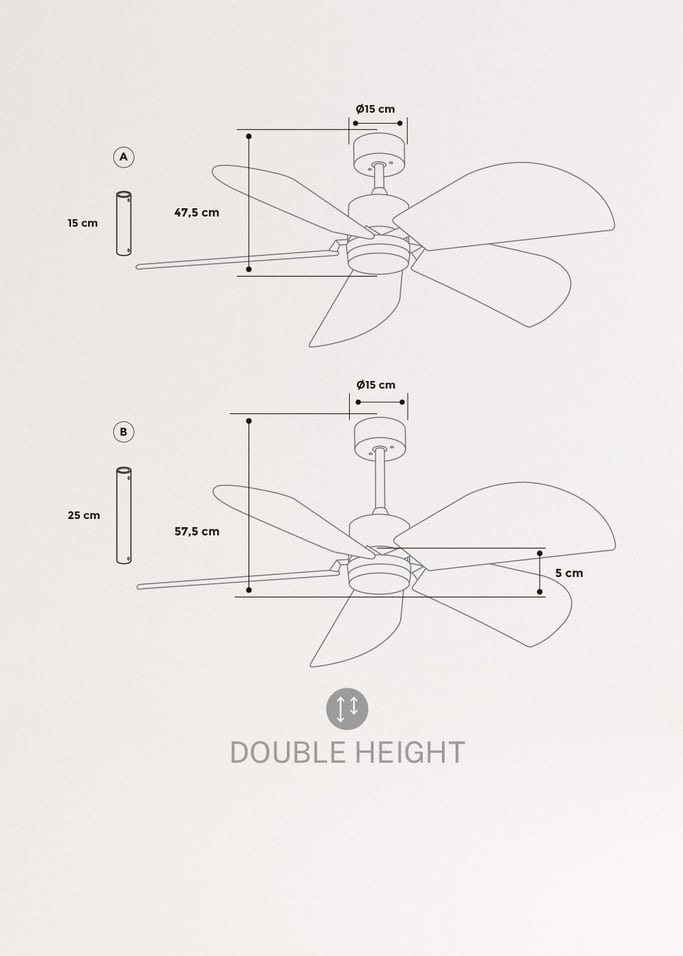 WIND RATTAN - Ventilatore da Soffitto 40W Silenzioso Ø132cm