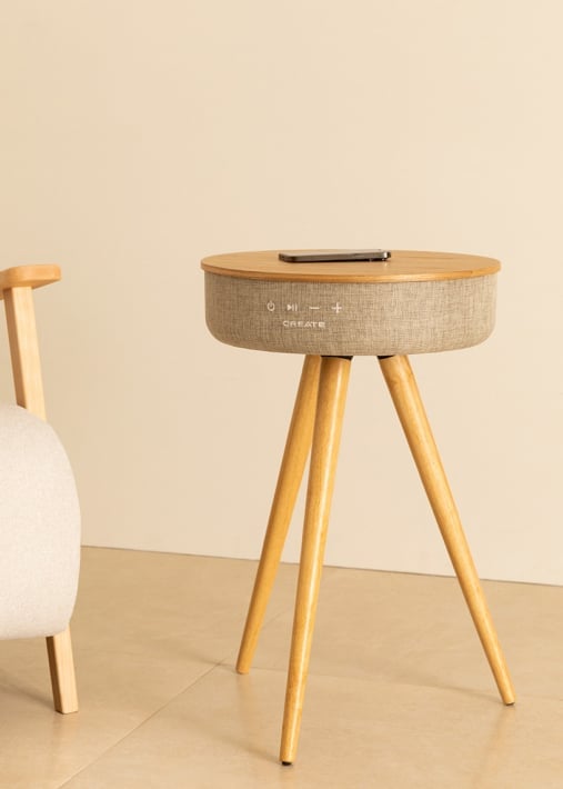 Acquista SPEAKER TABLE - Tavolo speaker Bluetooth e caricatore wireless per smartphone