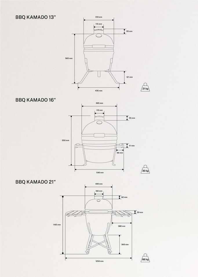 Princesize barbecue Kamado griglia in ceramica affumicatore BBQ, griglia  in acciaio inox, per grigliare, cuocere lentamente, affumicare o cuocere  al forno, termometro fino a 425 °C