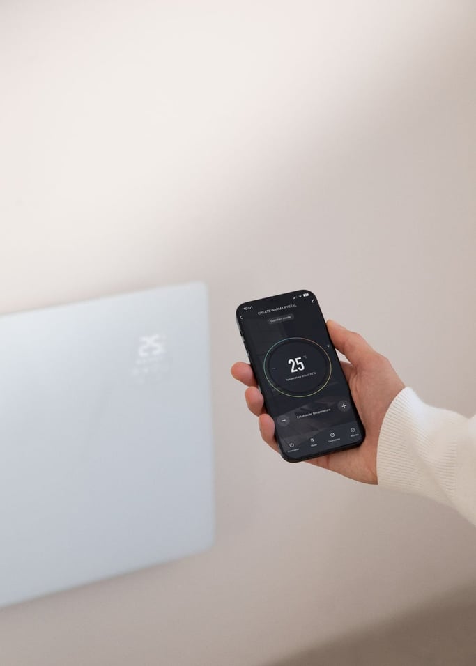 WARM CRYSTAL 2500W - Termoconvettore elettrico in vetro con WiFi, Immagine di galleria 3