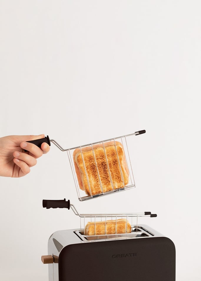 PACK TOAST RETRO Piccolo Tostapane per fette larghe + 2 GRIGLIE CON PINZA per  toast - Create
