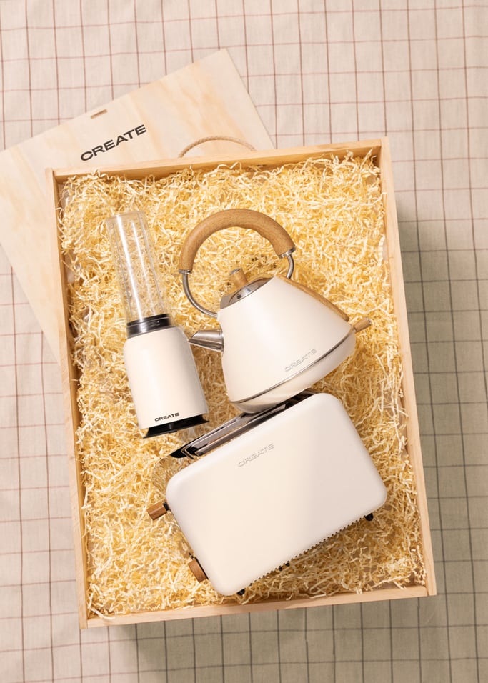 TEA TIME BOX - Confezione regalo con bollitore elettrico + tostapane + frullatore , Immagine di galleria 1